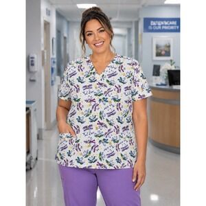 Scrub Station VS Collection Women's V Neck Scrub Top Size 3XL Angels Of Hope